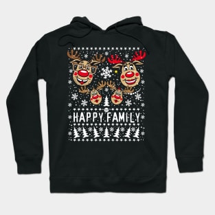 100 Reindeer Rudolph HAPPY FAMILY 2 Children Hoodie